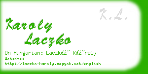 karoly laczko business card